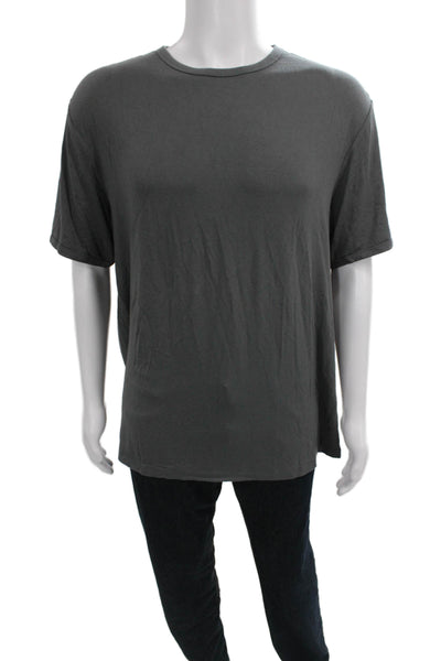Armani Collezioni Mens Basic Gray Modal Crew Neck T-Shirt Size XL