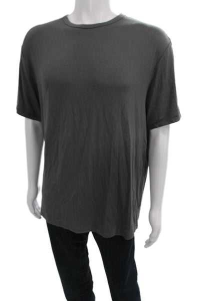 Armani Collezioni Mens Basic Gray Modal Crew Neck T-Shirt Size XL