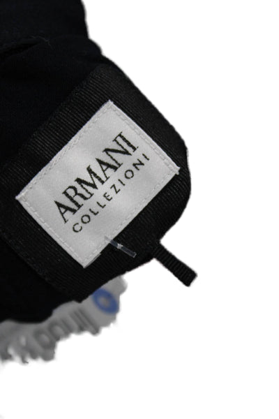 Armani Collezioni Mens Black Viscose Collared Short Sleeve Polo Size 2XL