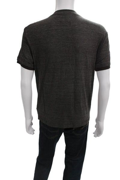Armani Collezioni Mens Basic Gray V-Neck Viscose Short Sleeve T-Shirt Size 2XL