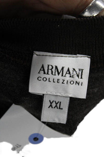 Armani Collezioni Mens Basic Gray V-Neck Viscose Short Sleeve T-Shirt Size 2XL
