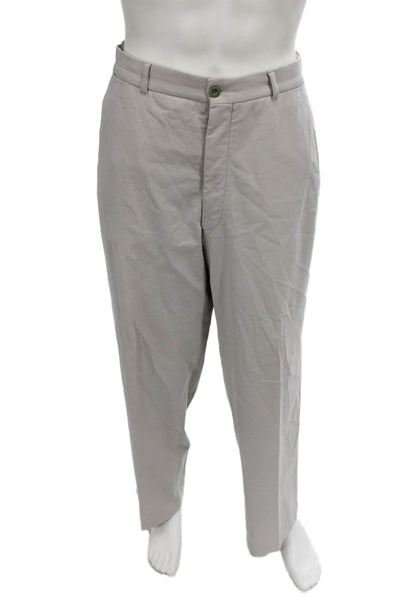 Armani Collezioni Mens Chino Pants Gray Cotton Size 38