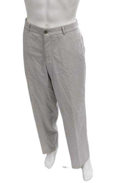 Armani Collezioni Mens Chino Pants Gray Cotton Size 38