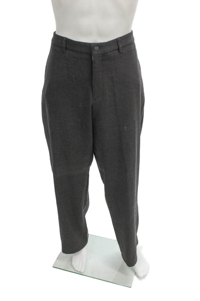 Armani Collezioni Mens Dress Pants Gray Wool Button Size 38