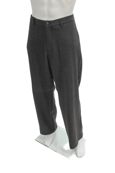 Armani Collezioni Mens Dress Pants Gray Wool Button Size 38
