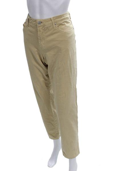 Fabrizio Gianni Womens Tapered Jeans Beige Cotton Blend Size 10