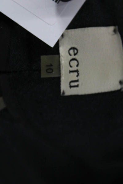 Ecru Womens Dress Pants Gray Cotton Blend Pull On Size 10