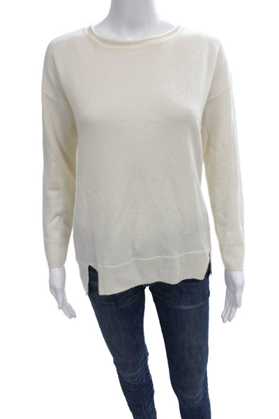 Michael Michael Kors Womens Ivory Cashmere Pullover Sweater Crew Neck Size XS