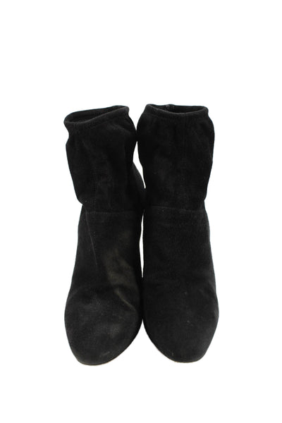 Gianvito Rossi Womens Suede Sock Pull On Ankle Boots Black Size 40 10