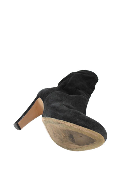 Gianvito Rossi Womens Suede Sock Pull On Ankle Boots Black Size 40 10