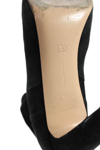 Gianvito Rossi Womens Suede Sock Pull On Ankle Boots Black Size 40 10