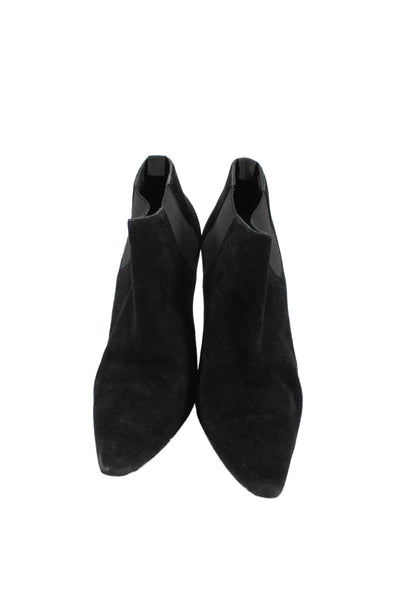 Manolo Blahnik Womens Suede Pointed Toe Stretch Ankle Boots Black Size 40 10