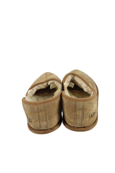 Ugg Mens Scuff Suede Romeo II Slide On Slippers Beige Size 10