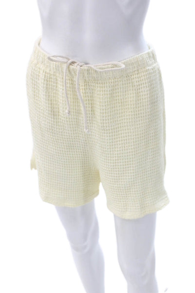 Donni Womens Two Piece Set Yellow Cotton Scoop Neck Sleeveless Spring Size M