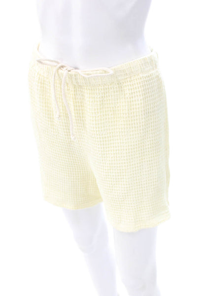 Donni Womens Two Piece Set Yellow Cotton Scoop Neck Sleeveless Spring Size M