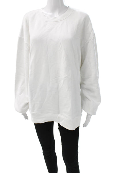 Cotton Citizen Womens Pullover Sweatshirt White Cotton Long Sleeve Size L