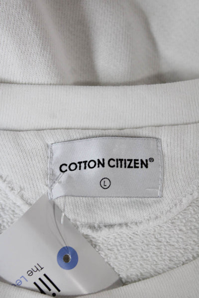 Cotton Citizen Womens Pullover Sweatshirt White Cotton Long Sleeve Size L