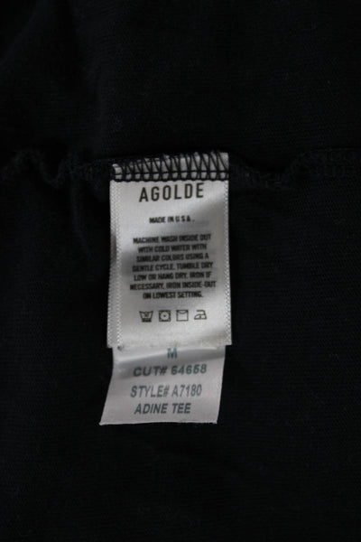 Agolde Women Basic Cotton T-Shirt Gray Crew Neck Short Sleeve Size M