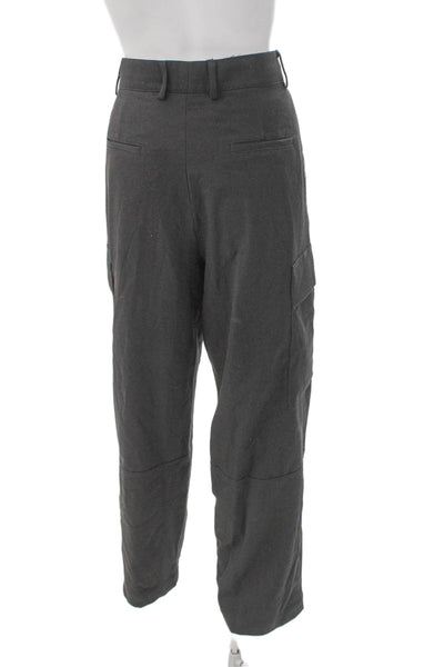 Zara Men Cargo Pants Gray Cotton Blend Button Size M