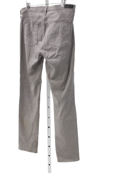 AG Adriano Goldschmied Mens Straight Jeans Gray Cotton Button Size 30