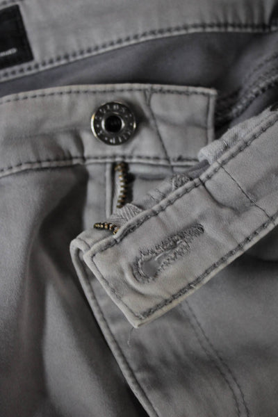 AG Adriano Goldschmied Mens Straight Jeans Gray Cotton Button Size 30