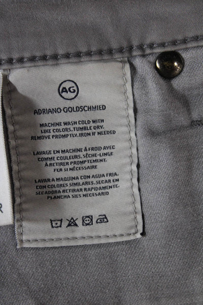 AG Adriano Goldschmied Mens Straight Jeans Gray Cotton Button Size 30