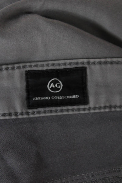 AG Adriano Goldschmied Mens Straight Jeans Gray Cotton Button Size 30