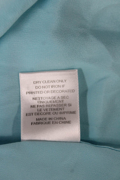 Equipment Femme Womens Blue Collared Button Long Sleeve Blouse Petite Size S