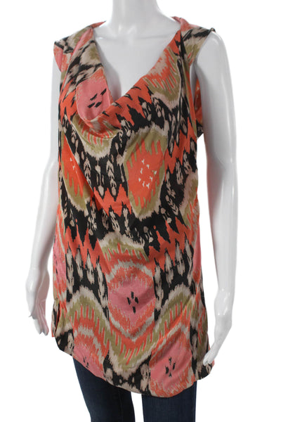 AllSaints Co Ltd Spitalfields Womens Silk Geometric Cowl Neck Tunic Size 8