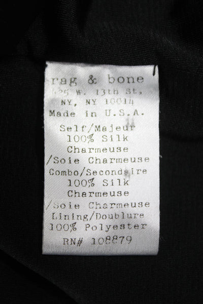 Rag & Bone Womens High Neck Sleeveless Silk Tank Green Zip Size S