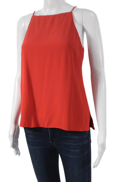 M.M. Lafleur Women Sleeveless Camisole Blouse Square Neck Orange Zip Size 6