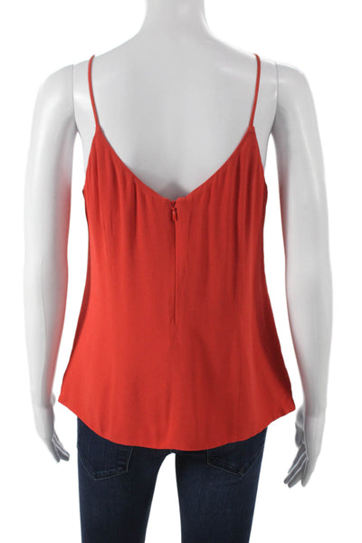 M.M. Lafleur Women Sleeveless Camisole Blouse Square Neck Orange Zip Size 6