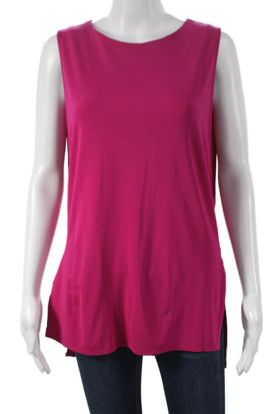 Helmut Lang Women Tunic Tank Sleeveless Pink Viscose Elastane Neck Size XS