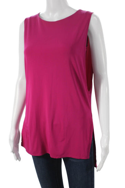 Helmut Lang Women Tunic Tank Sleeveless Pink Viscose Elastane Neck Size XS