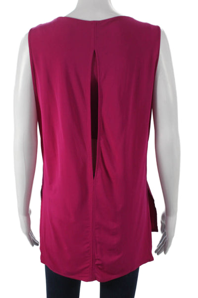 Helmut Lang Women Tunic Tank Sleeveless Pink Viscose Elastane Neck Size XS