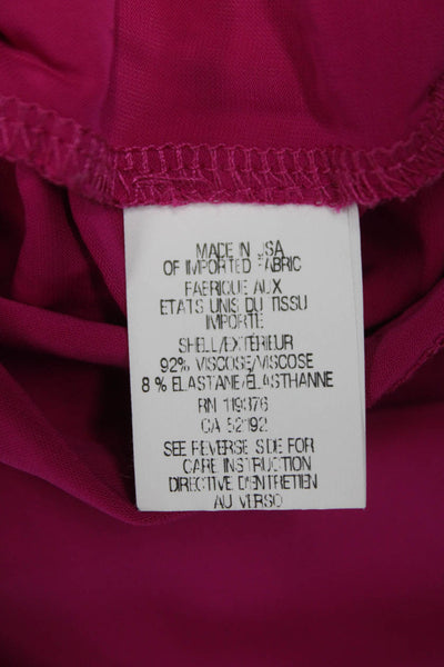Helmut Lang Women Tunic Tank Sleeveless Pink Viscose Elastane Neck Size XS