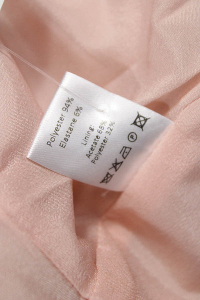 The Fold Womens Tunic Blouse Pink Square Neck Short Sleeve Zip Size 10