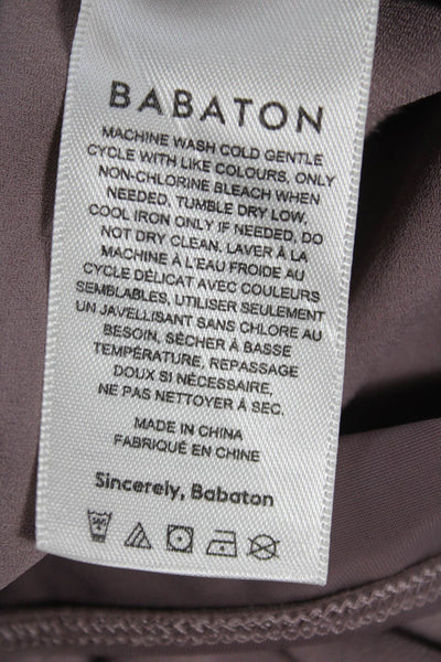 Babaton Womens One Piece V-Neck Long Sleeve Brown Polyester Solid Size M