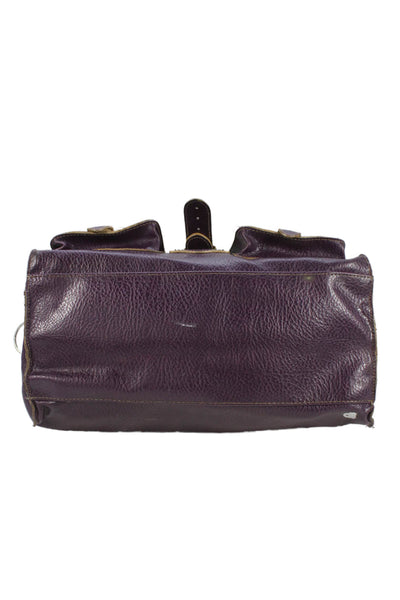 Matt & Nat Womens Single Strap Double Pocket Leather Shoulder Handbag Purple