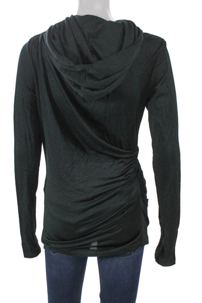 T Alexander Wang Women Tunic T-Shirt Green Cowl Neck Longsleeve Size S