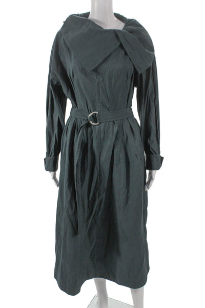 3.1 Phillip Lim Womens A-Line Collared Green Mid-Calf Long Sleeve Dress Size 8
