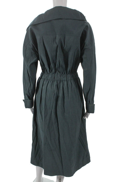 3.1 Phillip Lim Womens A-Line Collared Green Mid-Calf Long Sleeve Dress Size 8