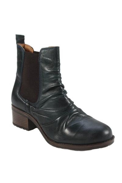 Miz Mooz women's Round To Block Pull-On Ankle Boots Green Size 39