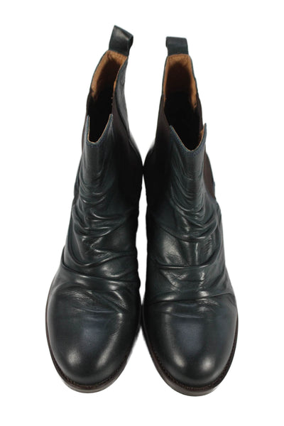 Miz Mooz women's Round To Block Pull-On Ankle Boots Green Size 39