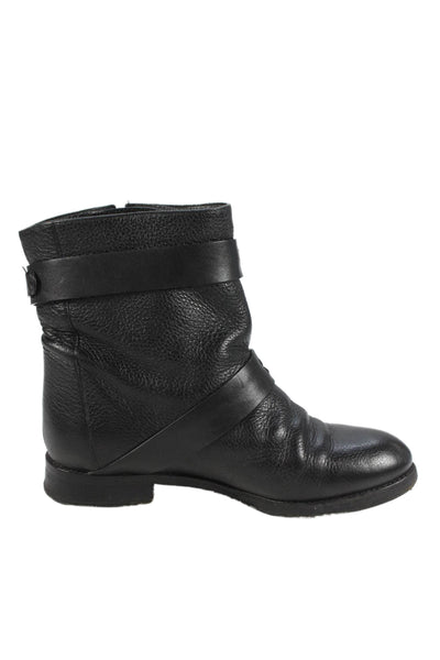 Chloe Womens Leather Belted Ankle Biker Boots Black Size 36 6