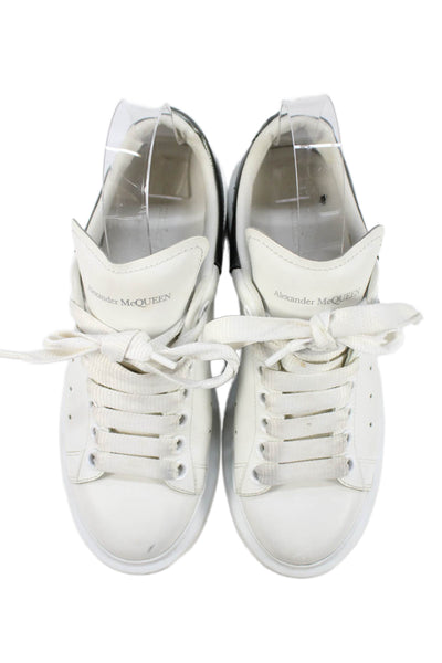 Alexander McQueen Womens Leather Lace Up Oversized Sneakers White Size 6.5