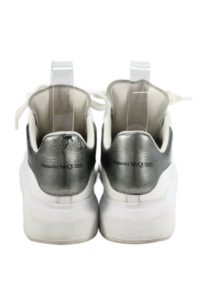 Alexander McQueen Womens Leather Lace Up Oversized Sneakers White Size 6.5
