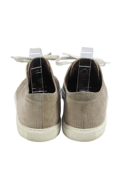 Boggi Mens Suede Lace Up Low Top Sneakers Beige Size 8