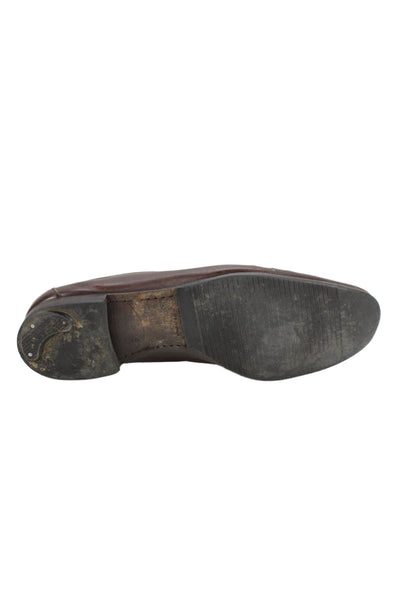 Prada Mens Leather Slide On Dress Shoe Loafers Mahogany Brown Size 9