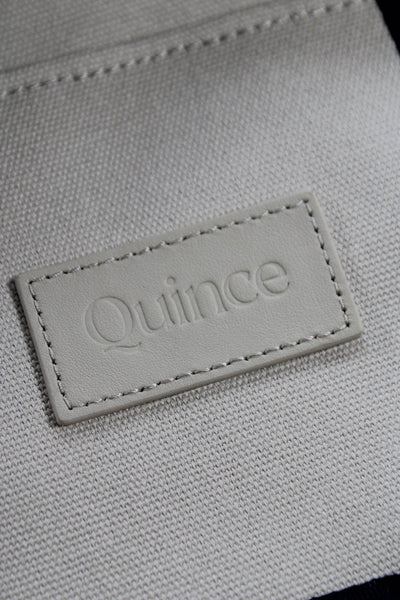 Quince Womens Solid Canvas Convertible Top handle Bag Beige